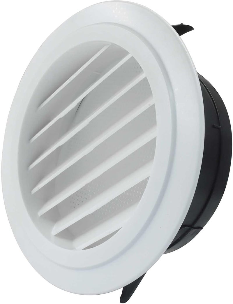 Rierdge 6 Inch Soffit Vents, White ABS Exterior Round Exhaust Vent with Built-in Fly Screen Mesh for Home, Office and Bathroom Ventilation - Image 1